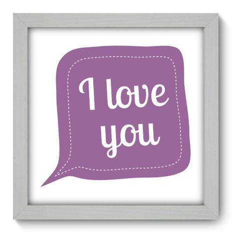Menor preço em Quadro Decorativo - I love You - 22cm x 22cm - 013qdrb - Allodi