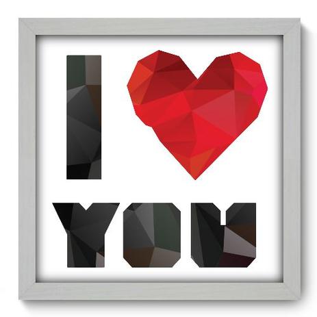 Menor preço em Quadro Decorativo - I Love You - 33cm x 33cm - 031qdob - Allodi