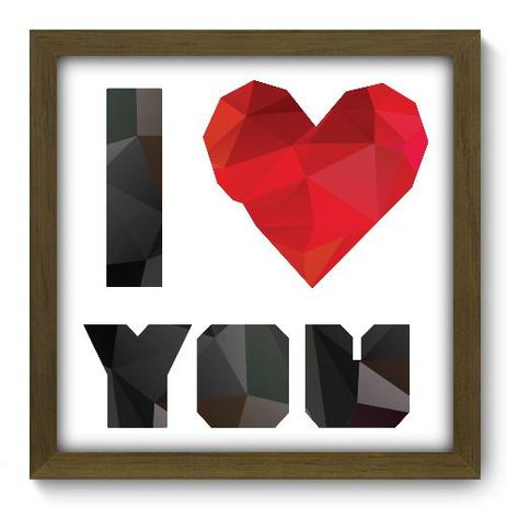 Menor preço em Quadro Decorativo - I Love You - 33cm x 33cm - 031qdom - Allodi