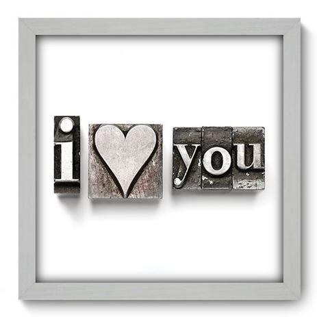 Menor preço em Quadro Decorativo - I Love You - 33cm x 33cm - 042qdob - Allodi
