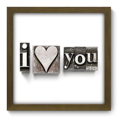 Menor preço em Quadro Decorativo - I Love You - 33cm x 33cm - 042qdom - Allodi