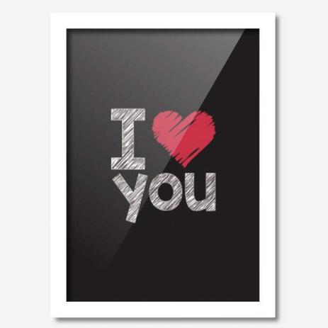 Quadro Decorativo I Love You 33cmx24cm Los Quadros Branco Menor preço em Quadro Decorativo I Love You 33cmx24cm Los Quadros Branco