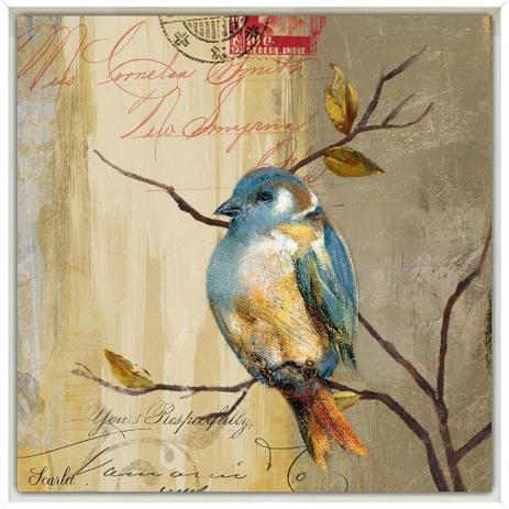 Menor preço em Quadro Decorativo Impressão Digital em Tela com Moldura Passarinho 30x30cm - Decore pronto