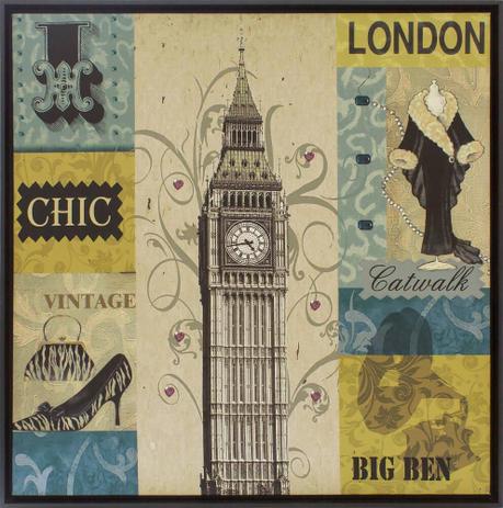 Quadro Decorativo Impressão Digital em Tela Londres Big Ben Chic 60x60cm - Decore pronto Menor preço em Quadro Decorativo Impressão Digital em Tela Londres Big Ben Chic 60x60cm - Decore pronto