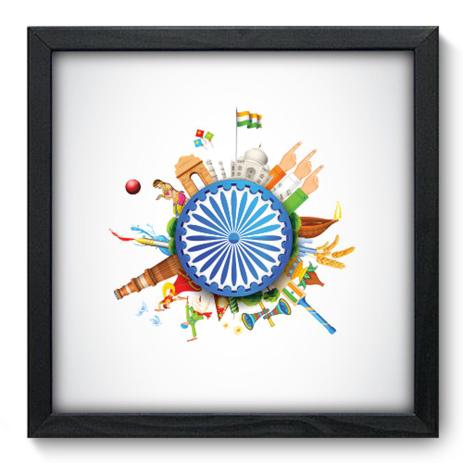 Quadro Decorativo - India - 33cm x 33cm - 098qdmp - Allodi Menor preço em Quadro Decorativo - India - 33cm x 33cm - 098qdmp - Allodi