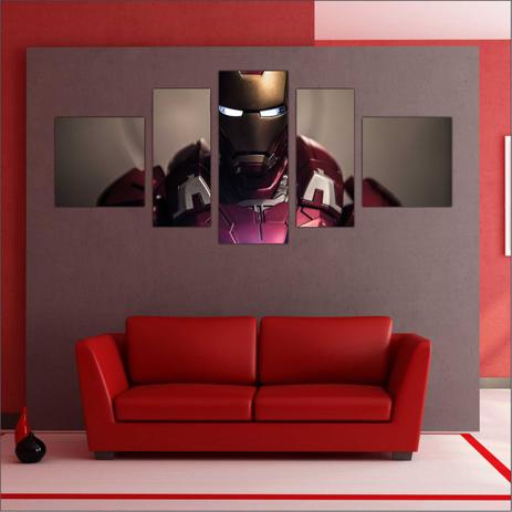 Menor preço em Quadro Decorativo Iron Man Homem De Ferro Avengers Vingadores 5 Peças GG1 - Vital