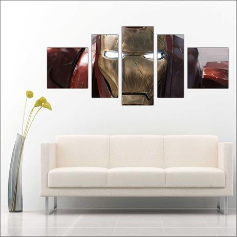 Quadro Decorativo Iron Man Homem De Ferro Avengers Vingadores 5 Peças GG2 - Vital Menor preço em Quadro Decorativo Iron Man Homem De Ferro Avengers Vingadores 5 Peças GG2 - Vital