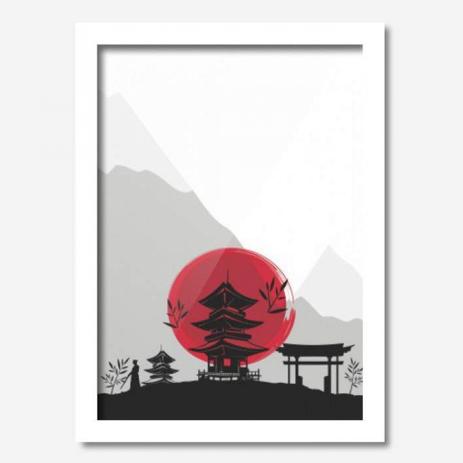Menor preço em Quadro Decorativo Japão 33cmx24cm Los Quadros Branco