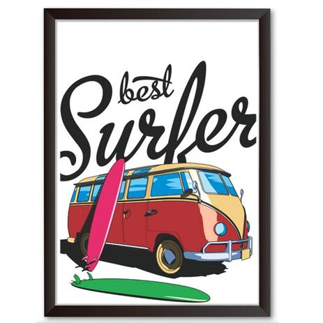 Quadro Decorativo - Kombi Surfer - 46x34cm - Cool art Menor preço em Quadro Decorativo - Kombi Surfer - 46x34cm - Cool art