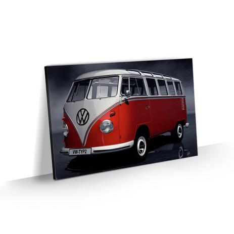 Quadro Decorativo Kombi Vermelha Tela Tecido Canvas 90x60 - Bimper Menor preço em Quadro Decorativo Kombi Vermelha Tela Tecido Canvas 90x60 - Bimper