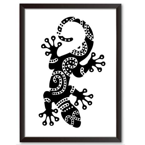 Quadro Decorativo - Lagarto Maori - 34x24cm - Cool art Menor preço em Quadro Decorativo - Lagarto Maori - 34x24cm - Cool art