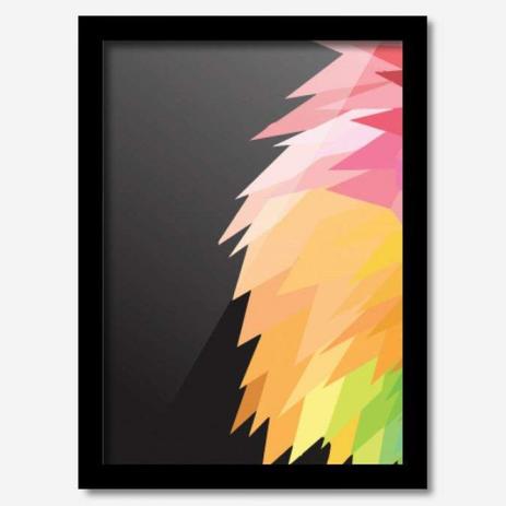 Quadro Decorativo Leão Juba Geométrico I 33cmx24cm Los Quadros Preto Menor preço em Quadro Decorativo Leão Juba Geométrico I 33cmx24cm Los Quadros Preto