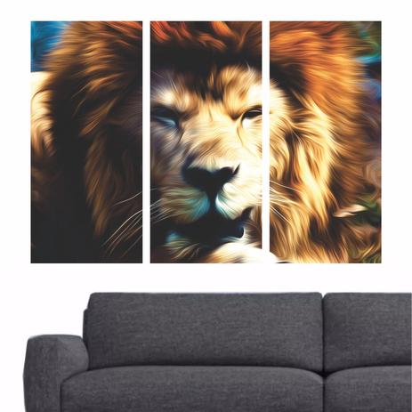 Quadro decorativo Leão Moderno Animais Tela em Tecido - Quadros mais Menor preço em Quadro decorativo Leão Moderno Animais Tela em Tecido - Quadros mais