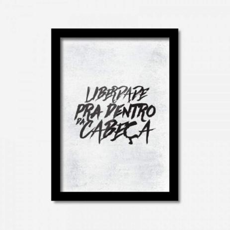 Quadro Decorativo Liberdade Pra Dentro Da Cabeça 45cmx33cm Los Quadros Preto Menor preço em Quadro Decorativo Liberdade Pra Dentro Da Cabeça 45cmx33cm Los Quadros Preto