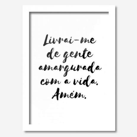 Quadro Decorativo Livrai-me de Gente Amargurada 33cmx24cm Los Quadros Branco Menor preço em Quadro Decorativo Livrai-me de Gente Amargurada 33cmx24cm Los Quadros Branco