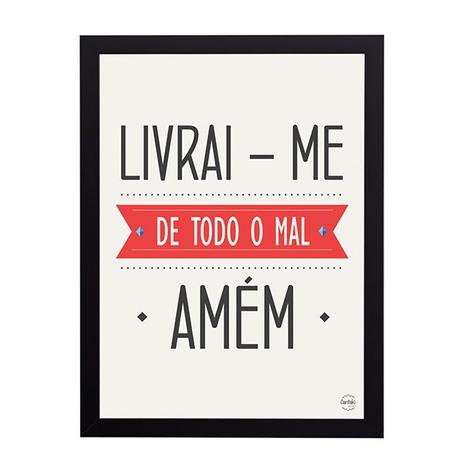 Quadro Decorativo Livrai-me do Mal 33x45cm - Cantaki Menor preço em Quadro Decorativo Livrai-me do Mal 33x45cm - Cantaki