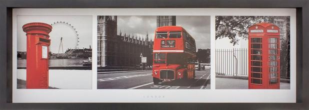 Quadro Decorativo Londres Pontos Turísticos 90x30cm - Decore pronto Menor preço em Quadro Decorativo Londres Pontos Turísticos 90x30cm - Decore pronto