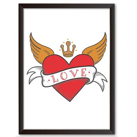 Quadro Decorativo - Love Coração e Asas - 46x34cm - Cool art é ruim? Quadro Decorativo - Love Coração e Asas - 46x34cm - Cool art é boa?