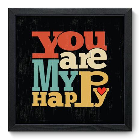Quadro Decorativo - Make me Happy - 33cm x 33cm - 026qdrp - Allodi Menor preço em Quadro Decorativo - Make me Happy - 33cm x 33cm - 026qdrp - Allodi