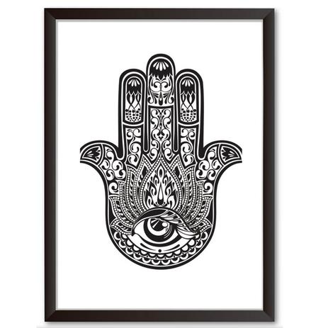 Quadro Decorativo - Maori hasma - 25x19cm - Cool art Menor preço em Quadro Decorativo - Maori hasma - 25x19cm - Cool art