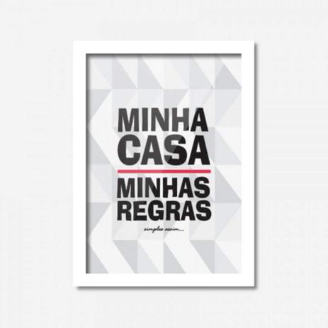Quadro Decorativo Minha Casa Minhas Regras 45cmx33cm Los Quadros Branco Menor preço em Quadro Decorativo Minha Casa Minhas Regras 45cmx33cm Los Quadros Branco