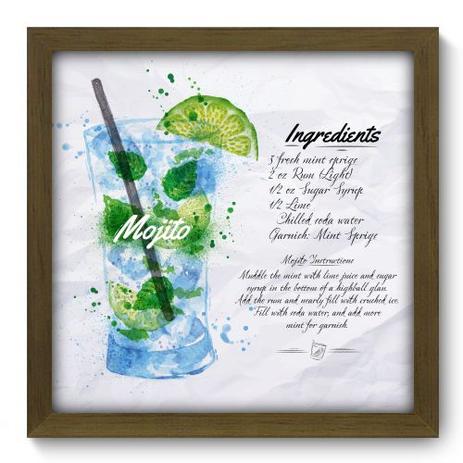 Quadro Decorativo - Mojito - 33cm x 33cm - 084qdcm - Allodi é boa?