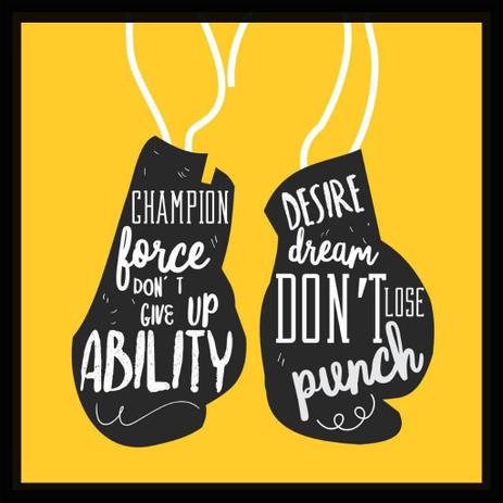 Quadro Decorativo Motivacional com Moldura Preta Luvas de Boxe 40x40cm - Decore pronto Menor preço em Quadro Decorativo Motivacional com Moldura Preta Luvas de Boxe 40x40cm - Decore pronto