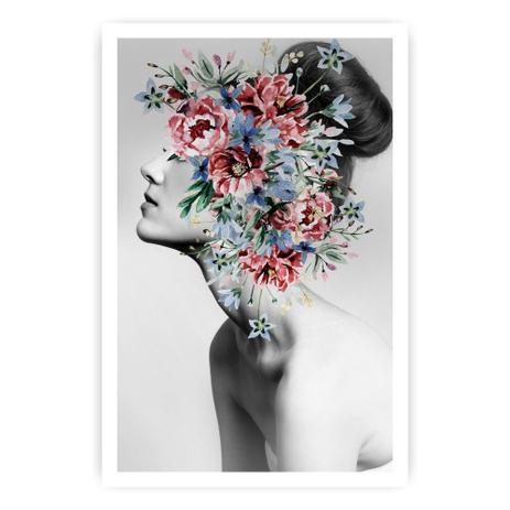 Quadro Decorativo Mulher Flores 2 20x30 - Império Menor preço em Quadro Decorativo Mulher Flores 2 20x30 - Império