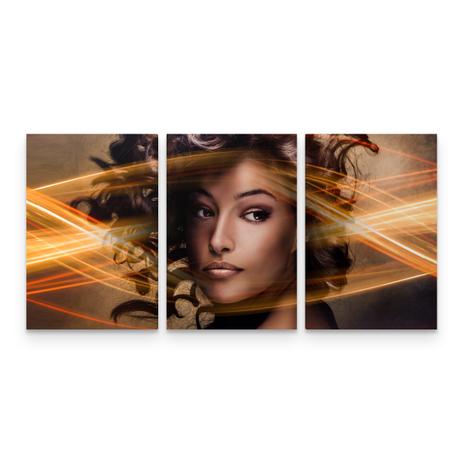 Quadro Decorativo Mulher Negra Salão Cabeleireiro em 3 telas - Bimper Menor preço em Quadro Decorativo Mulher Negra Salão Cabeleireiro em 3 telas - Bimper