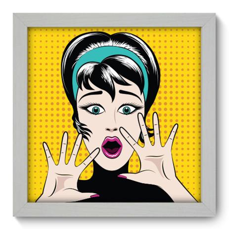 Quadro Decorativo - Mulher Pop Art - 22cm x 22cm - 068qdvb - Allodi é boa?