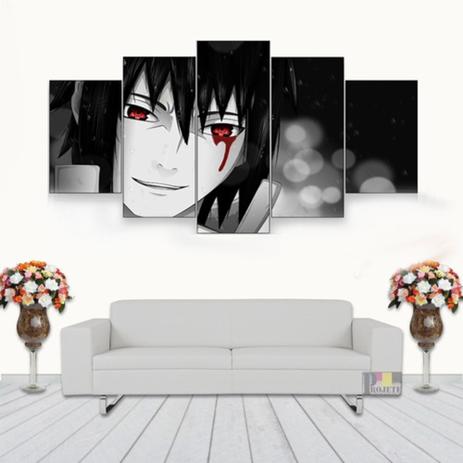 Quadro Decorativo Naruto Sasuke E Itachi 115x60 5 Peças - Decorestudio