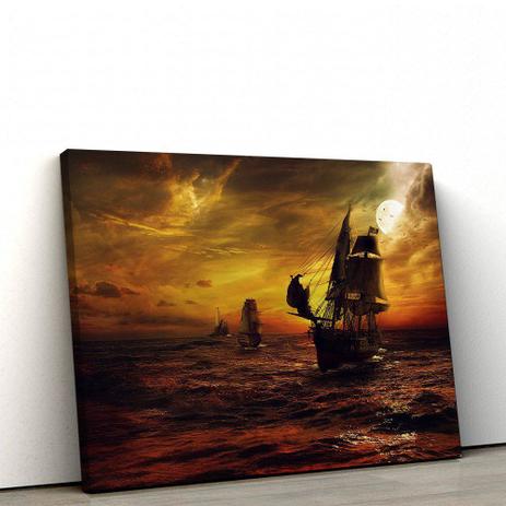 Quadro Decorativo Navios em Alto Mar 40x60cm Sala ou Quarto - Artplex Menor preço em Quadro Decorativo Navios em Alto Mar 40x60cm Sala ou Quarto - Artplex