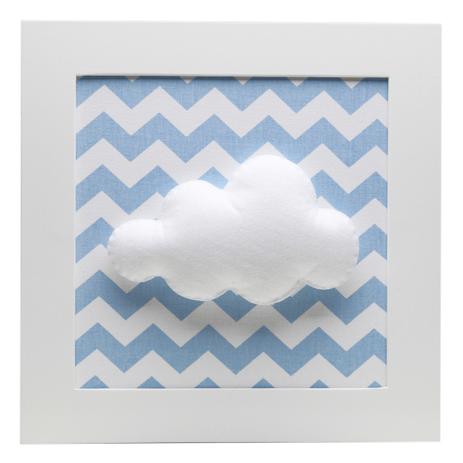 Quadro Decorativo Nuvem Chevron Azul Quarto Bebê Infantil Menino - Potinho de mel Menor preço em Quadro Decorativo Nuvem Chevron Azul Quarto Bebê Infantil Menino - Potinho de mel