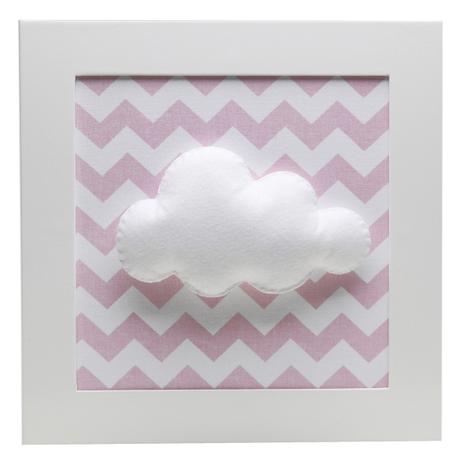 Quadro Decorativo Nuvem Chevron Rosa Quarto Bebê Infantil Menina - Potinho de mel Menor preço em Quadro Decorativo Nuvem Chevron Rosa Quarto Bebê Infantil Menina - Potinho de mel