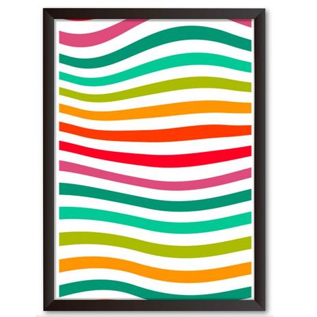 Quadro Decorativo - Ondulações Coloridas - 46x34cm - Cool art Menor preço em Quadro Decorativo - Ondulações Coloridas - 46x34cm - Cool art