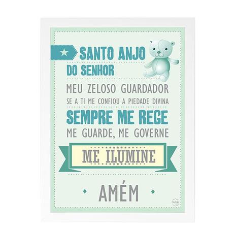 Quadro Decorativo Oração do Santo Anjo Verde 33x45cm - Cantaki Menor preço em Quadro Decorativo Oração do Santo Anjo Verde 33x45cm - Cantaki