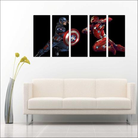 Quadro Decorativo Os Vingadores Super Heróis Mosaico 5 Peças GG3 - Vital Menor preço em Quadro Decorativo Os Vingadores Super Heróis Mosaico 5 Peças GG3 - Vital