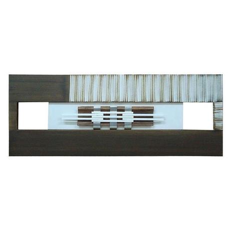 Quadro Decorativo Painel Metal e Madeira Branco e Marrom DPPW022 - 160x60cm - Decore pronto Menor preço em Quadro Decorativo Painel Metal e Madeira Branco e Marrom DPPW022 - 160x60cm - Decore pronto