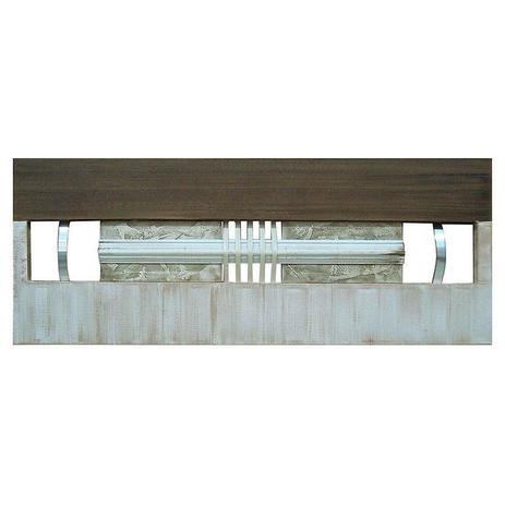 Quadro Decorativo Painel Metal e Madeira Branco e Marrom DPPW024 - 160x60cm - Decore pronto Menor preço em Quadro Decorativo Painel Metal e Madeira Branco e Marrom DPPW024 - 160x60cm - Decore pronto