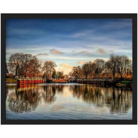 Quadro Decorativo Paisagem Parque Lago na Cidade de Fürstenwalde 50x40cm - Decore pronto Menor preço em Quadro Decorativo Paisagem Parque Lago na Cidade de Fürstenwalde 50x40cm - Decore pronto