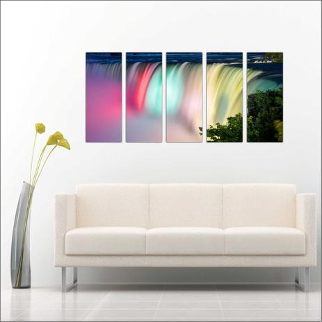 Quadro Decorativo Paisagens Cachoeira Natureza Mosaico Com 5 Peças GG16 - Vital quadros do brasil Menor preço em Quadro Decorativo Paisagens Cachoeira Natureza Mosaico Com 5 Peças GG16 - Vital quadros do brasil