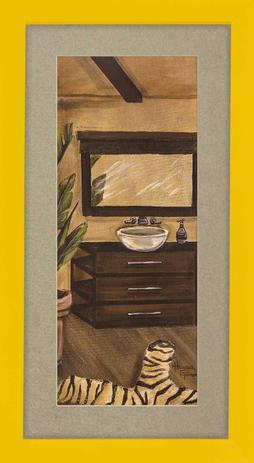 Quadro Decorativo para Lavabo Moldura Amarela 20x30cm - Decore pronto é ruim? Quadro Decorativo para Lavabo Moldura Amarela 20x30cm - Decore pronto é boa?