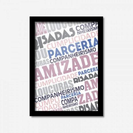 Quadro Decorativo Parceria Amizade... 45cmx33cm Los Quadros Preto Menor preço em Quadro Decorativo Parceria Amizade... 45cmx33cm Los Quadros Preto
