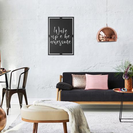 Quadro Decorativo Parede Escritas Wake Up E Be 60cm - Decoraê Menor preço em Quadro Decorativo Parede Escritas Wake Up E Be 60cm - Decoraê