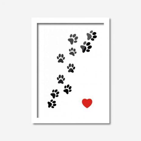 Quadro Decorativo Patinhas Cães Los Quadros Branco Menor preço em Quadro Decorativo Patinhas Cães Los Quadros Branco