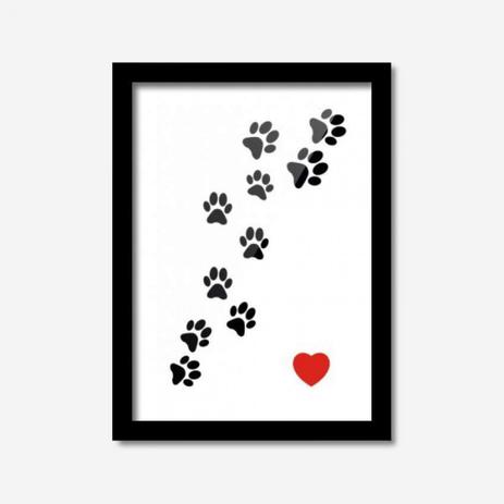 Quadro Decorativo Patinhas Cães Los Quadros Preto Menor preço em Quadro Decorativo Patinhas Cães Los Quadros Preto