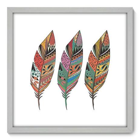 Quadro Decorativo - Penas - 50cm x 50cm - 028qnscb - Allodi Menor preço em Quadro Decorativo - Penas - 50cm x 50cm - 028qnscb - Allodi