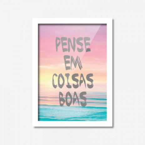 Quadro Decorativo Pense Em Coisas Boas 45cmx33cm Los Quadros Branco Menor preço em Quadro Decorativo Pense Em Coisas Boas 45cmx33cm Los Quadros Branco
