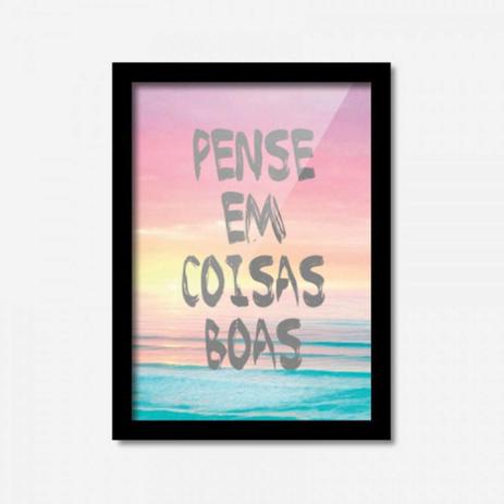 Quadro Decorativo Pense Em Coisas Boas 45cmx33cm Los Quadros Preto Menor preço em Quadro Decorativo Pense Em Coisas Boas 45cmx33cm Los Quadros Preto