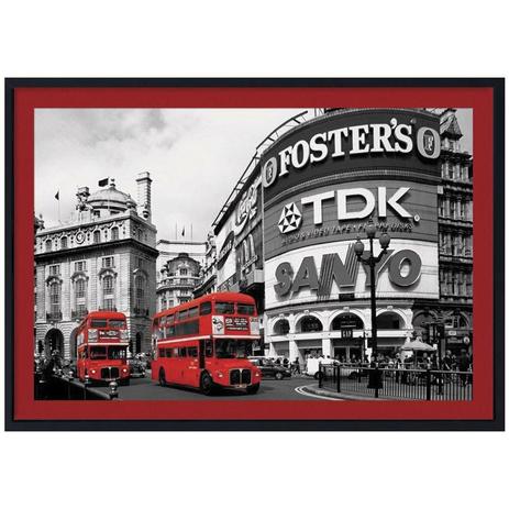 Quadro Decorativo Piccadilly Circus Londres Red Bus 100x70cm - Decore pronto Menor preço em Quadro Decorativo Piccadilly Circus Londres Red Bus 100x70cm - Decore pronto